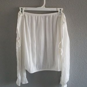White off the shoulder peasant top